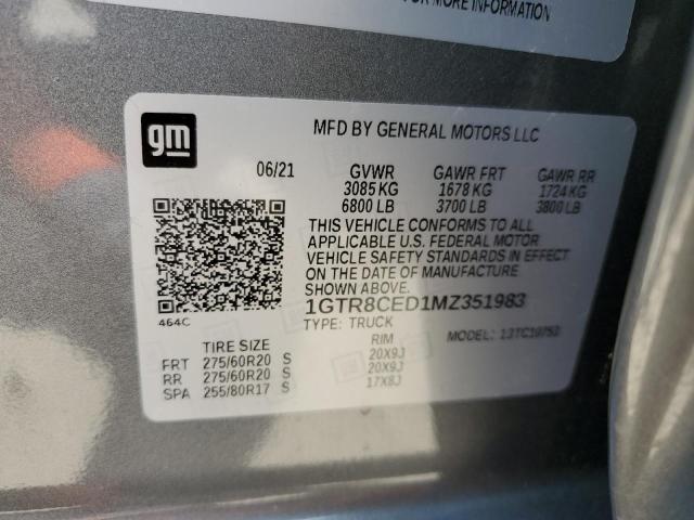 1GTR8CED1MZ351983 GMC Sierra C1500 Elevation