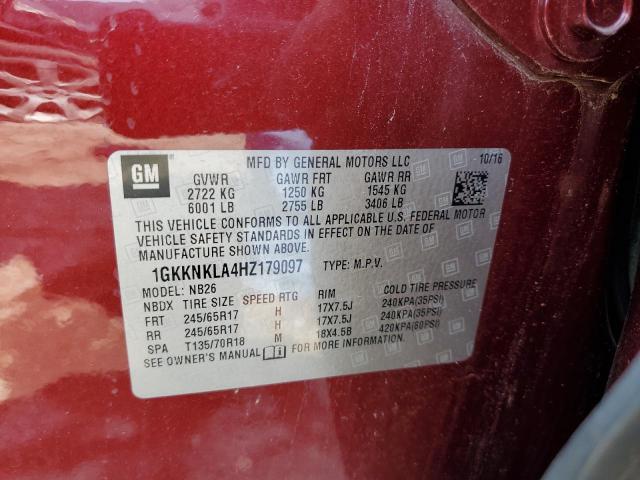 1GKKNKLA4HZ179097 GMC ACADIA SLE
