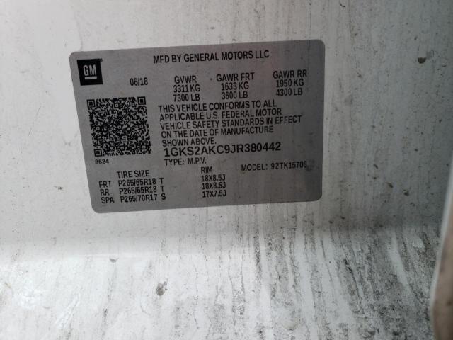 1GKS2AKC9JR380442 GMC YUKON SLE