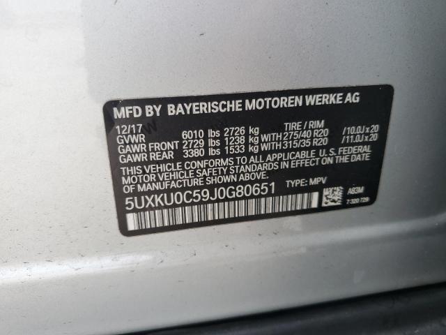 5UXKU0C59J0G80651 BMW X6 Sdrive35i