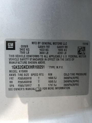 1GKS2GKCXHR168291 GMC Yukon Xl K1500 Slt