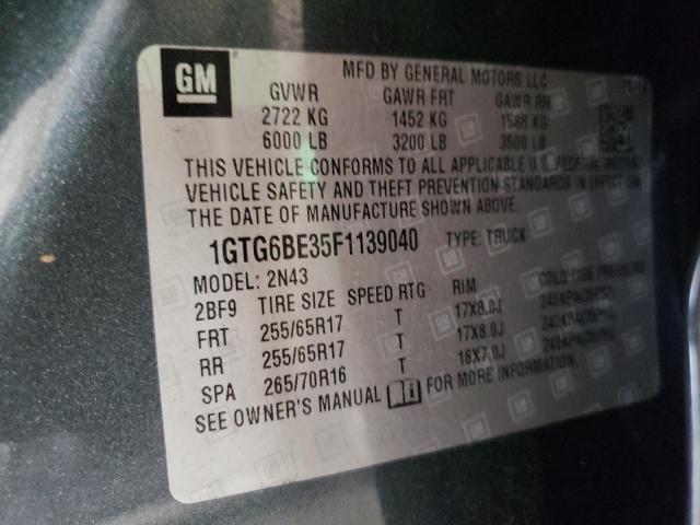 1GTG6BE35F1139040 GMC CANYON SLE