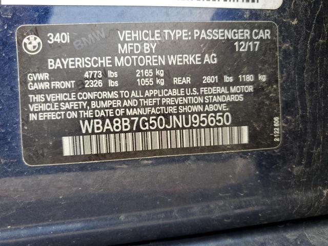 WBA8B7G50JNU95650 BMW 340 XI
