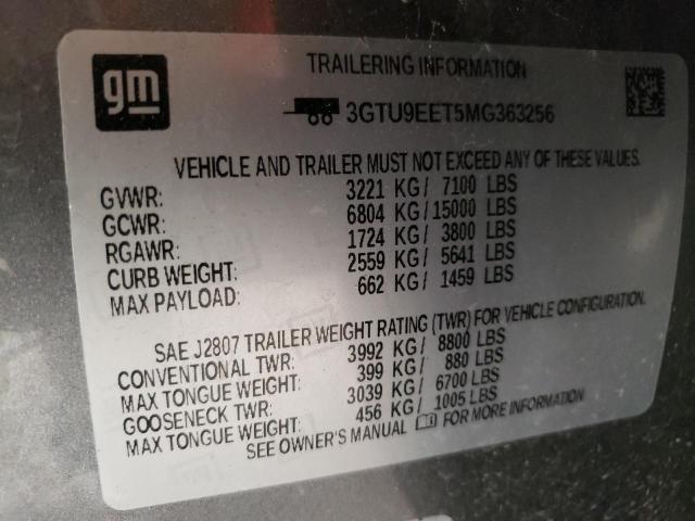 3GTU9EET5MG363256 GMC Sierra K1500 At4