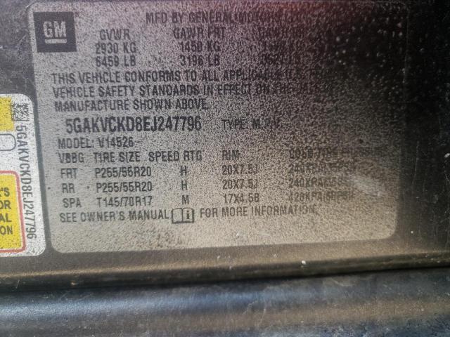 5GAKVCKD8EJ247796 Buick Enclave