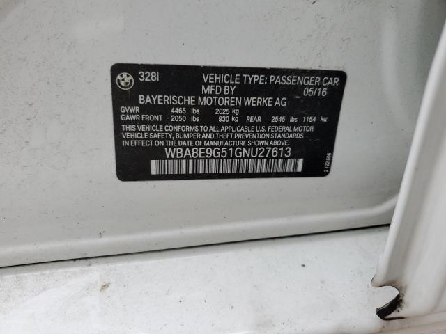 WBA8E9G51GNU27613 BMW 328 I Sulev