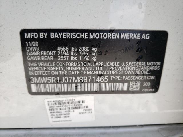 3MW5R1J07M8B71465 BMW 330I