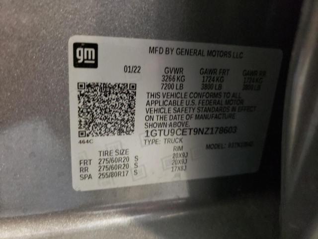 1GTU9CET9NZ178603 GMC Sierra Limited K1500 Elevation