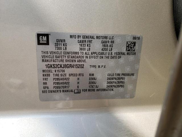 1GKS2CKJ8GR415202 GMC YUKON DENALI