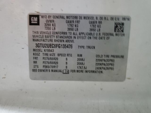 3GTU2UEC6FG135476 GMC Sierra K1500 Sle