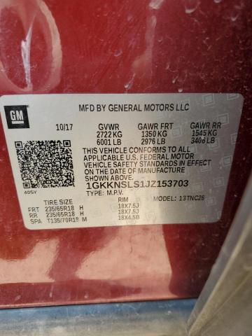 1GKKNSLS1JZ153703 GMC ACADIA SLE