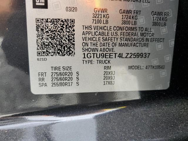 1GTU9EET4LZ259937 GMC Sierra K1500 At4