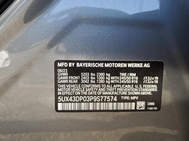 5UX43DP03P9S77574 BMW X3 Sdrive30i