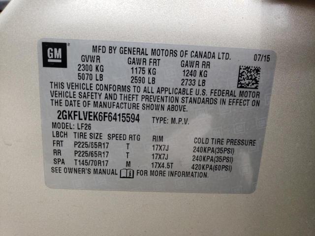 2GKFLVEK6F6415594 GMC Terrain Sle