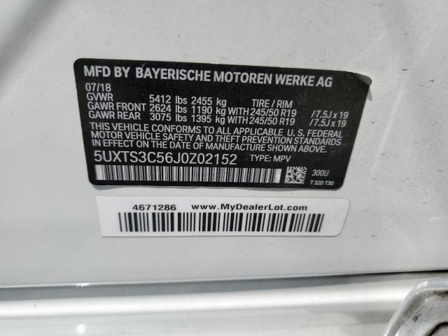 5UXTS3C56J0Z02152 BMW X3 Xdrivem40i