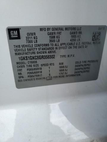 1GKS1GKC6GR358302 GMC Yukon Xl C1500 Slt