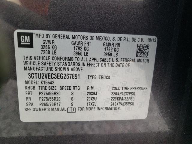 3GTU2VEC3EG267891 GMC Sierra K1500 Slt