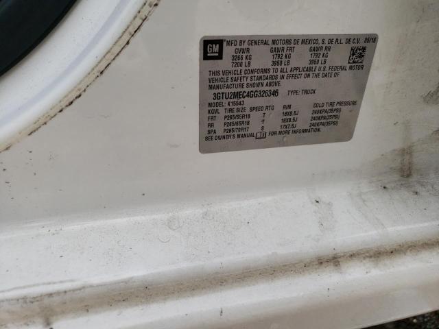 3GTU2MEC4GG326346 GMC Sierra K1500 Sle