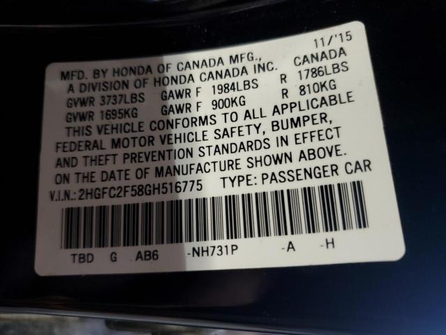 2HGFC2F58GH516775 Honda Civic Lx