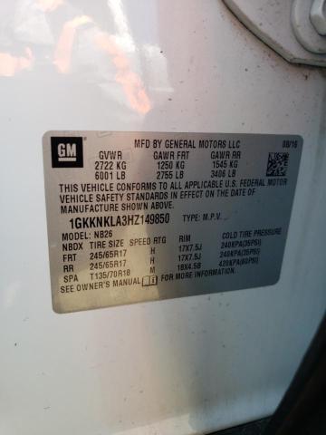 1GKKNKLA3HZ149850 GMC ACADIA SLE
