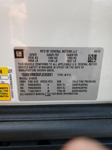 1GKKVRKD5FJ335891 GMC Acadia Slt-1