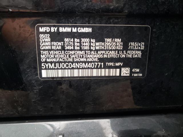 5YMJU0C04N9M40771 BMW X5 M