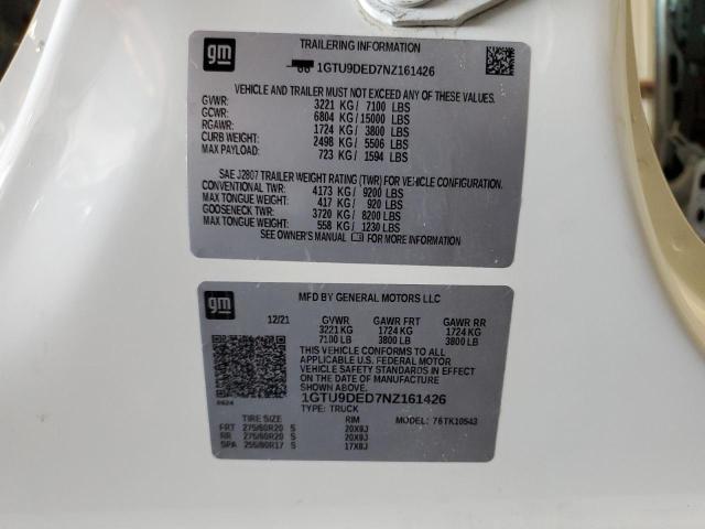 1GTU9DED7NZ161426 GMC Sierra Limited K1500 Slt