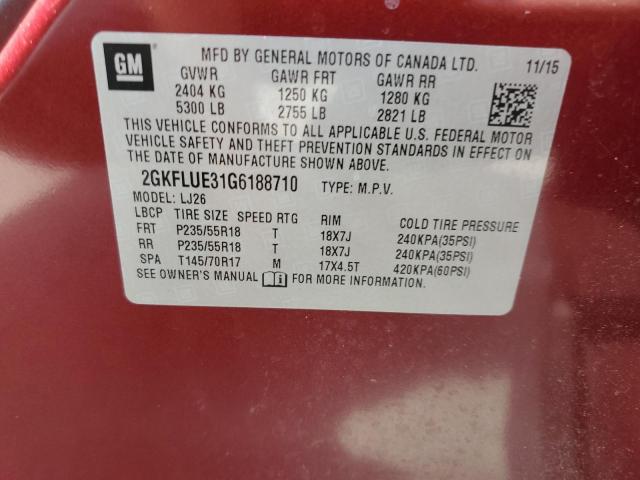 2GKFLUE31G6188710 GMC Terrain Slt