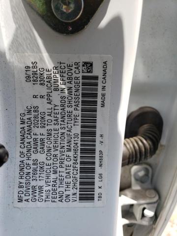 2HGFC2F84KH604130 Honda Civic Sport