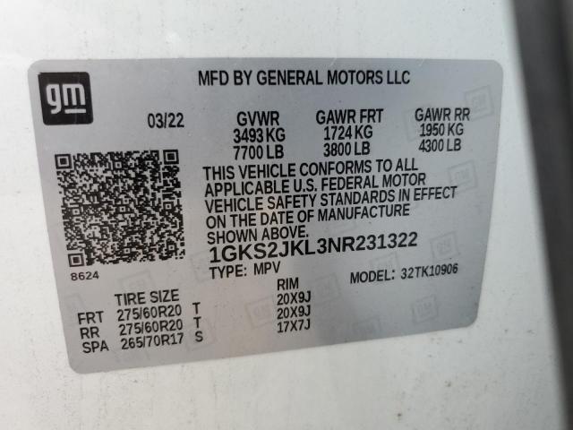1GKS2JKL3NR231322 GMC YUKON XL DENALI