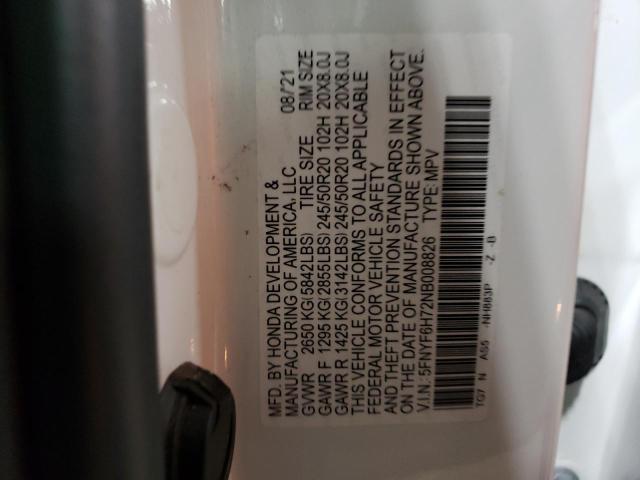 5FNYF6H72NB008826 Honda Pilot Black