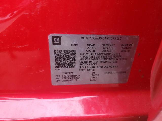1GTU9AEF1KZ379177 GMC Sierra K1500