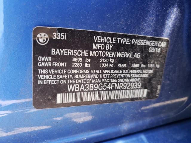 WBA3B9G54FNR92939 BMW 335 XI