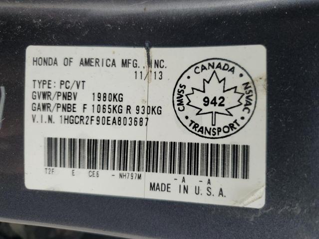 1HGCR2F90EA803687 Honda Accord Touring