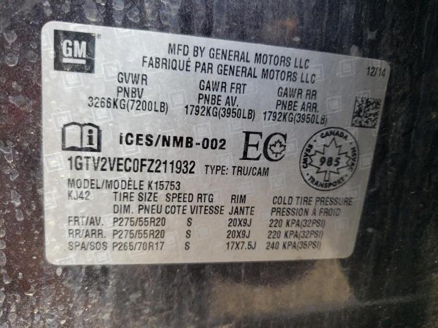 1GTV2VEC0FZ211932 GMC Sierra K1500 Slt