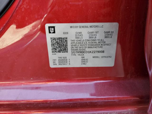 1GTR9BED1KZ279008 GMC Sierra K1500 Sle