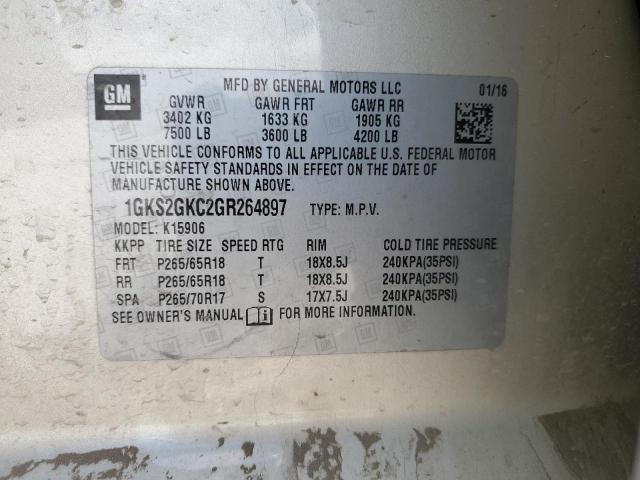 1GKS2GKC2GR264897 GMC Yukon Xl K1500 Slt
