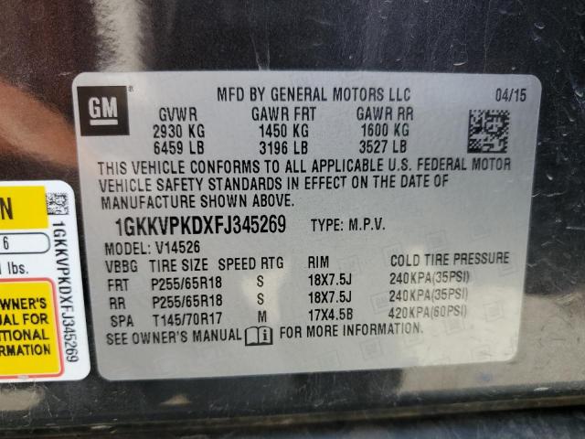 1GKKVPKDXFJ345269 GMC ACADIA SLE