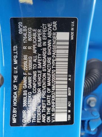 SHHFK8G74MU200570 Honda Civic Type-r Touring