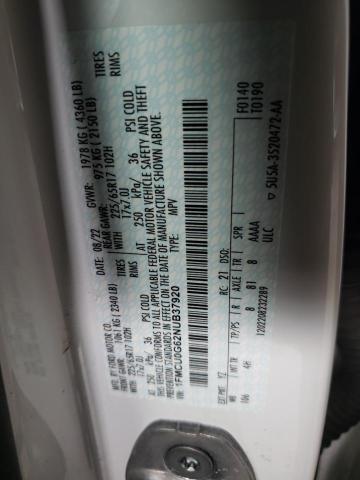 1FMCU0G62NUB37920 Ford ESCAPE SE