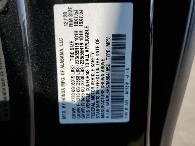 5FNRL6H87MB041552 Honda Odyssey Touring