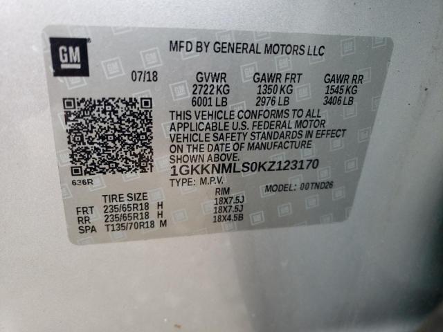 1GKKNMLS0KZ123170 GMC Acadia Slt-1