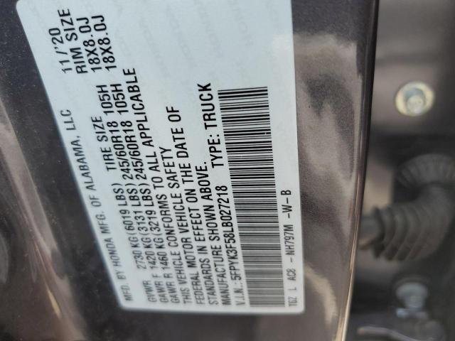 5FPYK3F58LB027218 Honda Ridgeline Rtl