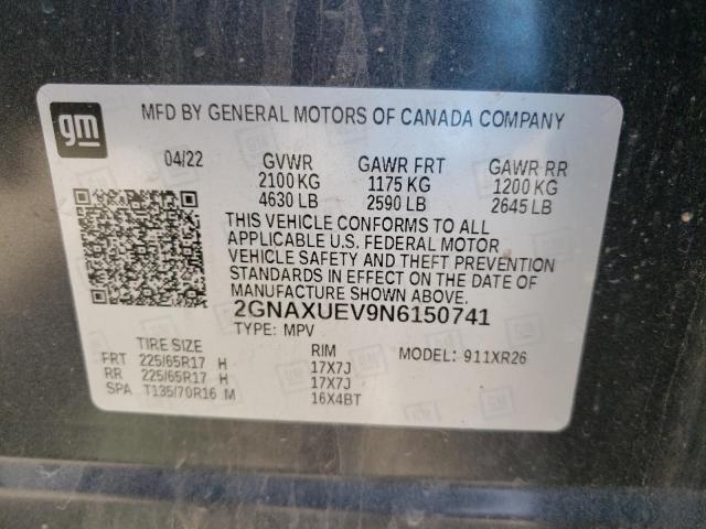 2GNAXUEV9N6150741 Chevrolet EQUINOX LT