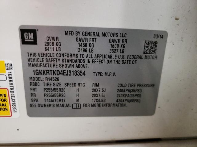 1GKKRTKD4EJ318354 GMC Acadia Denali