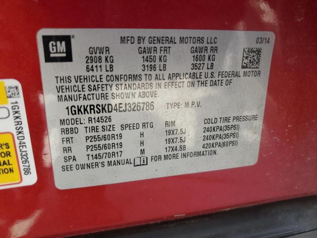 1GKKRSKD4EJ326786 GMC Acadia Slt-2