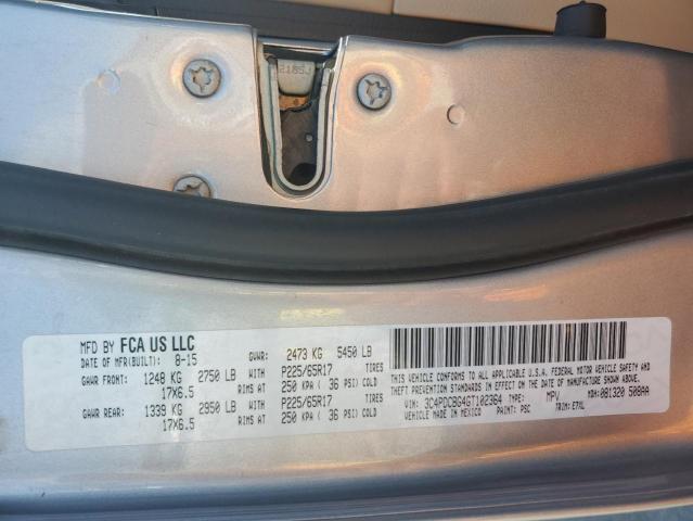 3C4PDCBG4GT102364 Dodge Journey Sxt