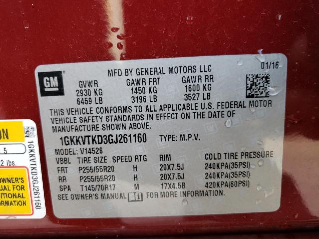 1GKKVTKD3GJ261160 GMC Acadia Denali