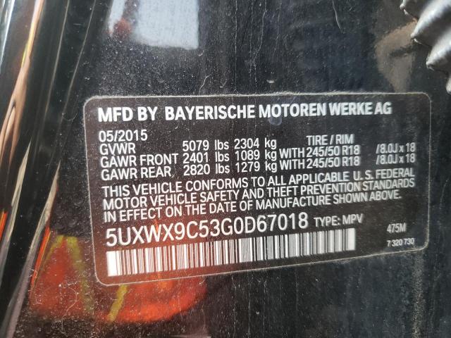 5UXWX9C53G0D67018 BMW X3 Xdrive28i