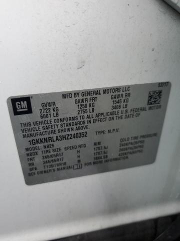 1GKKNRLA3HZ240352 GMC ACADIA SLE